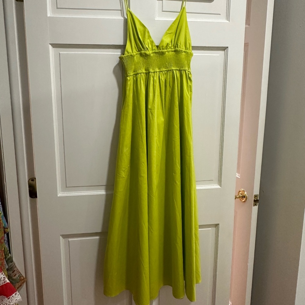 Green zara maxi dress